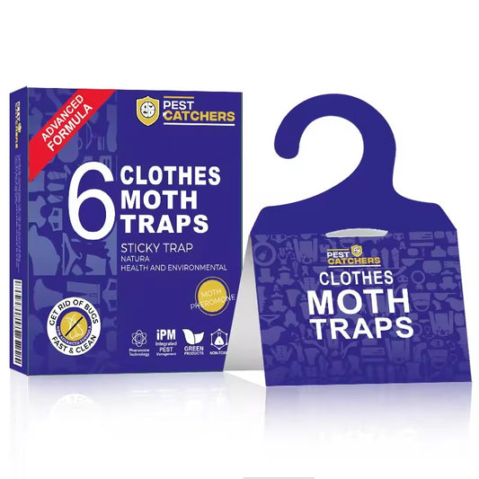 6x Pack Powerful Moth Traps for Clothes & Closets | Natural & Odor-Free | Moth Pheromone Traps