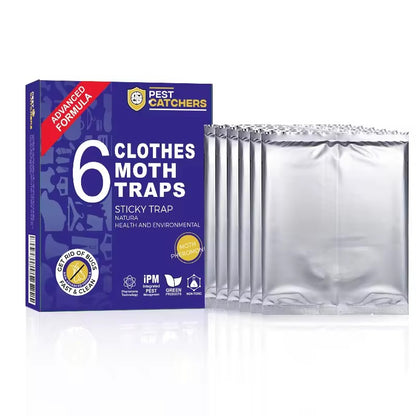 6x Pack Powerful Moth Traps for Clothes & Closets | Natural & Odor-Free | Moth Pheromone Traps