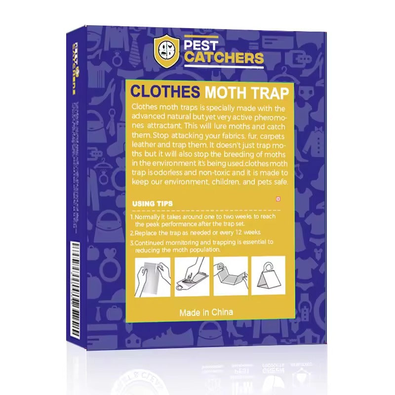 6x Pack Powerful Moth Traps for Clothes & Closets | Natural & Odor-Free | Moth Pheromone Traps