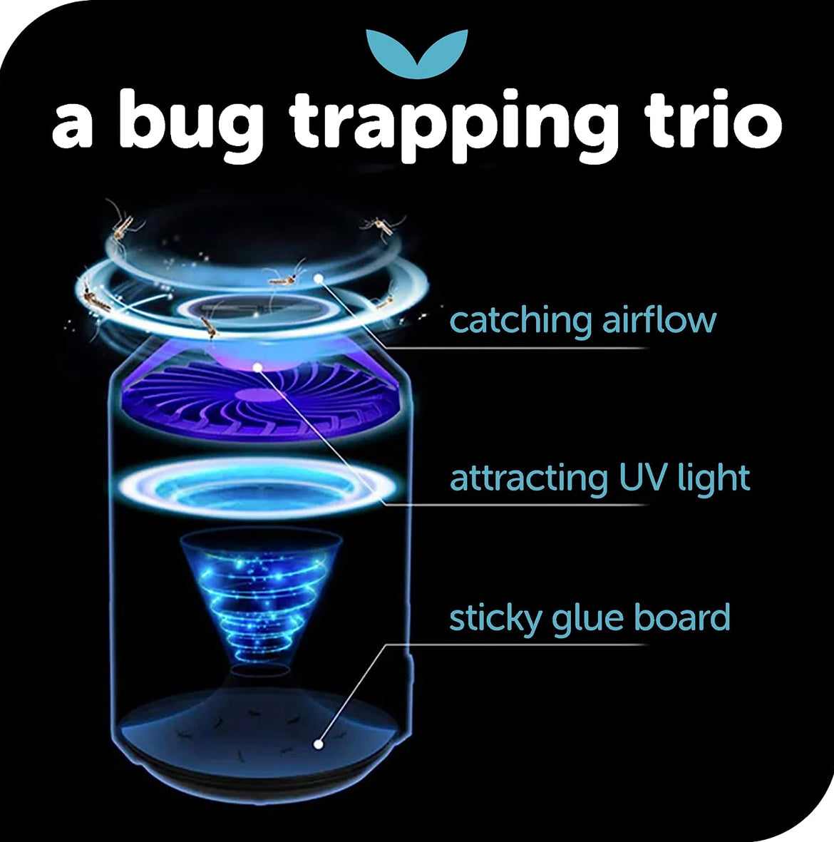 Katchy Indoor Insect Trap | Bug Light & Sticky Glue for Mosquitos, Gnats, Moths, Fruit Flies