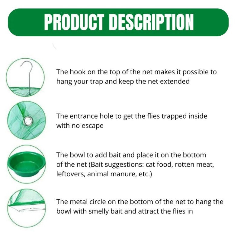 FlyFixed- Reusable Fly Trap Net Cage